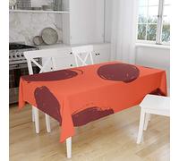 Bonamaison, Anti-moisissure, Séchage Rapide, Résistant aux Taches, Lavable en Machine, 100% Polyester Nappe de Table, Bordeaux Orange, 140 x 160 Cm - Conçu et Fabriqué en Turquie