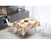 Bonamaison, Anti-moisissure, Séchage Rapide, Résistant aux Taches, Lavable en Machine, 100% Polyester Nappe de Table (140cm x 140cm) - Conçu et Fabriqué en Turquie