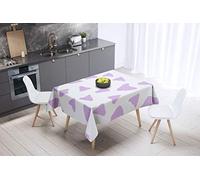 Bonamaison, Anti-moisissure, Séchage Rapide, Résistant aux Taches, Lavable en Machine, 100% Polyester Nappe de Table, Motif aléatoire, 140 x 140 Cm - Conçu et Fabriqué en Turquie