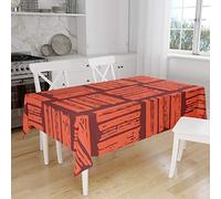 Bonamaison, Anti-moisissure, Séchage Rapide, Résistant aux Taches, Lavable en Machine, 100% Polyester Nappe de Table, Bordeaux Orange, 140 x 160 Cm - Conçu et Fabriqué en Turquie