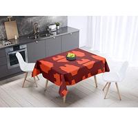 Bonamaison, Anti-moisissure, Séchage Rapide, Résistant aux Taches, Lavable en Machine, 100% Polyester Nappe de Table, Bordeaux Orange, 140 x 140 Cm - Conçu et Fabriqué en Turquie