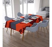 Bonamaison, Anti-moisissure, Séchage Rapide, Résistant aux Taches, Lavable en Machine, 100% Polyester Nappe de Table, Bordeaux Orange, 140 x 200 Cm - Conçu et Fabriqué en Turquie