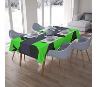 Bonamaison, Anti-moisissure, Séchage Rapide, Résistant aux Taches, Lavable en Machine, 100% Polyester Nappe de Table, Fumée Verte néon, 140 x 200 Cm - Conçu et Fabriqué en Turquie