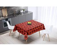 Bonamaison, Anti-moisissure, Séchage Rapide, Résistant aux Taches, Lavable en Machine, 100% Polyester Nappe de Table, Bordeaux Orange, 140 x 140 Cm - Conçu et Fabriqué en Turquie
