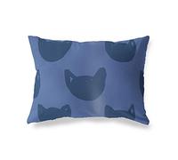 BonaMaison Bleu Housse de Coussin Motif, Taie d'oreiller pour Lit Voiture Canapé Maison Salon Chambre, Décoration D'intérieur, 45x60 Cm - Conçu et Fabriqué en Turquie