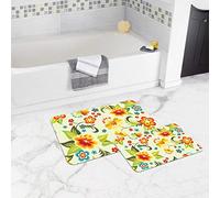 Bonamaison Ensemble de 2 Tapis de Bain en Polyester antidérapant, Dimensions: 50x80 Cm + 50x45 Cm - Conçu et fabriqué en Turquie