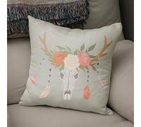 Bonamaison, Housse de Coussin Décorative - 50% Coton 50% Polyester - Fermeture éclair cachée, Dimensions: 43x43 Cm - Conçu et fabriqué en Turquie