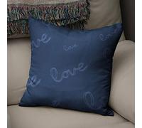 BonaMaison Housse de Coussin Motif, Bleu Taie d'oreiller pour Lit Voiture Canapé Maison Salon Chambre, Décoration D'intérieur, 43x43cm - Conçu et Fabriqué en Turquie