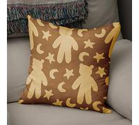 BonaMaison Housse de Coussin Motif, Tons Bruns Taie d'oreiller pour Lit Voiture Canapé Maison Salon Chambre, Décoration D'intérieur, 50x50cm - Conçu et Fabriqué en Turquie