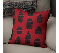 Bonamaison Housses de Coussin, Polycoton, Rouge, Standard