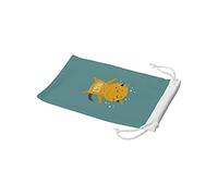 Bonamaison Imprimé Numériquement Lunettes Étui avec Cordon de Serrage, 100% Coton, Sac Lunettes, Pochette à Lunettes, 1 Pièce, Taille: 11x19 Cm