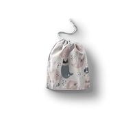 Bonamaison Imprimé Sacs de Coton Tissus Réutilisables avec Cordon, Sac D'Épicerie, Sac À Provisions, Écologique, Pliable, Taille: 12x15 Cm