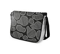 Bonamaison Imprimés Numériquement Sacs de Messager avec Bracelet Noir pour Étudiants, Sacs D'école pour Filles et Garçons, Sacs à Bandoulière, Retour à l'école, Taille: 29x36 cm