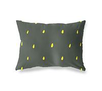 BonaMaison Jaune Fluo-Fumée Housse de Coussin Motif, Taie d'oreiller pour Lit Voiture Canapé Maison Salon Chambre, Décoration D'intérieur, 35x50 Cm - Conçu et Fabriqué en Turquie