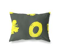 BonaMaison Jaune Fluo-Fumée Housse de Coussin Motif, Taie d'oreiller pour Lit Voiture Canapé Maison Salon Chambre, Décoration D'intérieur, 45x60 Cm - Conçu et Fabriqué en Turquie