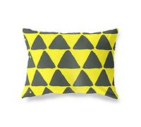 BonaMaison Jaune Fluo-Fumée Housse de Coussin Motif, Taie d'oreiller pour Lit Voiture Canapé Maison Salon Chambre, Décoration D'intérieur, 35x50 Cm - Conçu et Fabriqué en Turquie
