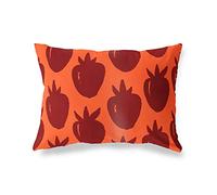 BonaMaison Orange-Bordeaux Housse de Coussin Motif, Taie d'oreiller pour Lit Voiture Canapé Maison Salon Chambre, Décoration D'intérieur, 45x60 Cm - Conçu et Fabriqué en Turquie