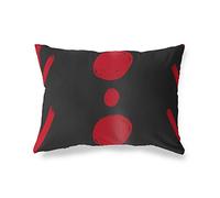 BonaMaison Rouge-Noir Housse de Coussin Motif, Taie d'oreiller pour Lit Voiture Canapé Maison Salon Chambre, Décoration D'intérieur, 45x60 Cm - Conçu et Fabriqué en Turquie