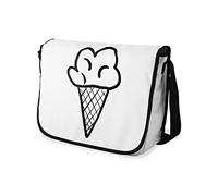 Bonamaison Sac à bandoulière pour école avec bandoulière Noire pour étudiants, Sac à bandoulière, Sac à bandoulière pour Enfants, Filles, garçons, Taille : 29 x 36 cm