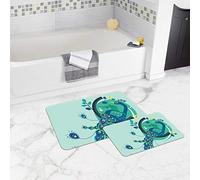 Bonamaison Tapis de Bain en Polyester antidérapant, Dimensions: 50 x 80cm + 50 x 45cm (2 pièces) Conçu et fabriqué en Turquie