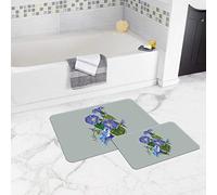 Bonamaison Tapis de Bain en Polyester antidérapant, Dimensions: 50 x 80cm + 50 x 45cm (2 pièces) Conçu et fabriqué en Turquie