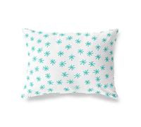 BonaMaison Turquoise-Blanc Housse de Coussin Motif, Taie d'oreiller pour Lit Voiture Canapé Maison Salon Chambre, Décoration D'intérieur, 35x50 Cm - Conçu et Fabriqué en Turquie