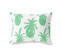 BonaMaison Vert Pétrole-Blanc Housse de Coussin Motif, Taie d'oreiller pour Lit Voiture Canapé Maison Salon Chambre, Décoration D'intérieur, 45x60 Cm - Conçu et Fabriqué en Turquie
