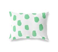 BonaMaison Vert Pétrole-Blanc Housse de Coussin Motif, Taie d'oreiller pour Lit Voiture Canapé Maison Salon Chambre, Décoration D'intérieur, 45x60 Cm - Conçu et Fabriqué en Turquie