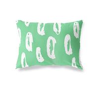 BonaMaison Vert Pétrole-Blanc Housse de Coussin Motif, Taie d'oreiller pour Lit Voiture Canapé Maison Salon Chambre, Décoration D'intérieur, 45x60 Cm - Conçu et Fabriqué en Turquie
