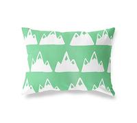 BonaMaison Vert Pétrole-Blanc Housse de Coussin Motif, Taie d'oreiller pour Lit Voiture Canapé Maison Salon Chambre, Décoration D'intérieur, 45x60 Cm - Conçu et Fabriqué en Turquie