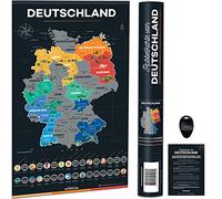Bonanzana - Carte de l'Allemagne à Gratter - 70 x 42 cm - Poster à Gratter les Länders avec 16 Plats & Lieux | Carte Cadeau Murale Voyages | Scratch Off Map…