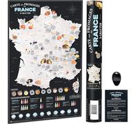 Bonanzana - Carte des Fromages de France à Gratter - 70 x 42 cm - Poster Carte à Gratter - Avec 75 Fromages, Accords Vins & 10 Plats - Idée Cadeau Noël Anniversaire - SMFRG