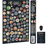 Bonanzana - Poster à Gratter Culinaire - Carte à Gratter Plats du Monde - Foodie's Scratch Off Poster - Spécialités Culinaires - Idée Cadeau Cuisine Original pour Homme, Femme - 70x42 cm