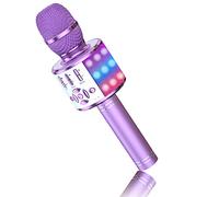BONAOK Karaoké Microphone pour Enfants Karaoké Bluetooth Sing Microphone 4 en 1 sans Fil Effet Microphone Musique Karaoké Machine à Chanter pour la Maison Party (Violet Clair)
