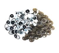 Bonarty 60 Pièces Forme Ovale Noir Blanc Yeux De Sécurité en Plastique Yeux en