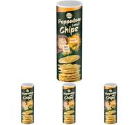 Bonasia Chips Papadum Curry Masala, élaborés à base de farine de lentilles 70 g (Lot de 4)