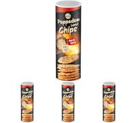 Bonasia Chips Papadum Hot & Spicy, élaborés à base de farine de lentilles 70 g (Lot de 4)