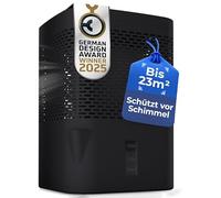 BonAura AirOne, déshumidificateur non électrique et absorbeur d'humidité, ventilation à 360 °, capacité 1 l, noir, fonctionnement continu, déshumidificateur pour chambre à coucher, cuisine, salle de