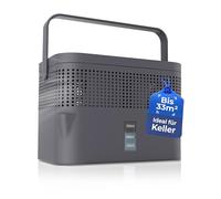 BonAura® AirOne Max Déshumidificateur sans électricité jusqu'à 33 m² I Ventilation à 360° I avec bec verseur et granulés 980 g I Protection contre les moisissures