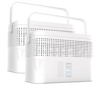 BonAura AirOne Max Lot de 2 déshumidificateurs sans électricité jusqu'à 33 m² I Ventilation à 360° I Déshumidificateur avec bec verseur et 980 g de granulés I Protection contre les moisissures et les