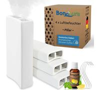 BonAura® Humidificateur de chauffage en céramique I Crochet & huile parfumée [Lot de 4 économiques, 400 ml] I Évaporateur d'eau pour radiateurs parfumés I Évaporateur & Humidificateur Réservoir d'eau