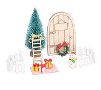 Bonbela 1:12 Miniature Maison de Poupée Accessoires Maison de Poupée Décorations de Noël en Pin Exquis Design avec Artisanat pour Bricolage Décoration de Fête de Noël