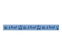 Bonbela 10yardsorroll C'est un Garçon de Baby Shower Fête de Ruban de Baptême Fête Faveur Ruban de Tache Bleu (Bleu)