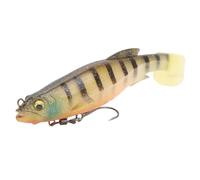 Bonbela 12,5 Cm 21G LURS Lures Silicone BAITS TAIR TOULE ANNAUX Vivid MAGNETIQUE avec CROCHES TRIBL (Rayure Noire)
