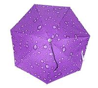 Bonbela 77 cm - Pare-soleil - Tête coupe-vent - Parapluie monté - Chapeau pliable (gouttes de pluie, violet)