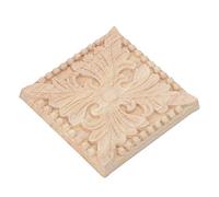 Bonbela Appliques Sculptées en Bois Décor De Meubles En Relief Fait Main 4pcs Caoutchouc Bois Sculpture Carreaux Autocollants pour Armoires Fenêtres Portes (Style 2)