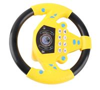Bonbela Baby Car Wheel Toy Toy Interactive Wheel Wheel Tool Musical Kids Pretend Jouer Jouet avec Une Tasse de Succion pour Les Enfants de 4 à 6 Ans (Jaune)