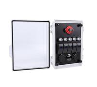 Bonbela Boîtier D'alimentation étanche, Panneau à 5 Interrupteurs à Bascule avec Chargeur USB PD, Prise Allume-cigare et Voltmètre LED, pour Camions, Camping-cars, Quads, Bateaux et