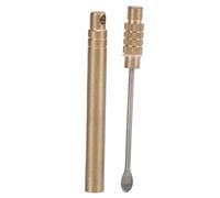 Bonbela Bouchons d'oreilles en alliage de titane, étui en laiton, brillant, rond, outil de nettoyage d'oreille portable avec porte-clés pour enlever le cérumen en toute sécurité et efficacement