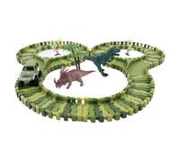 Bonbela Dinosaur Race Camion Voiture Jouet Camion Flexible Facile à Monter Dinosaure Électrique Road Race Set pour et Filles